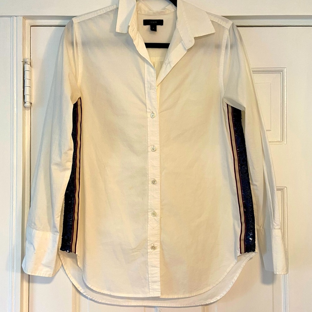 J.Crew Sequin Detail Button Down